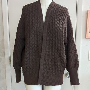 Eclectic Grandpa Universal Thread Women's Chocolate Brown Cable Knit Cardigan